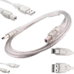1.5 metre Usb 2.0 Şeffaf Yazıcı Kablosu