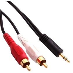 1.5 metre 3.5Mm Stereo Erkek - 2Rca Erkek Ses Kablosu