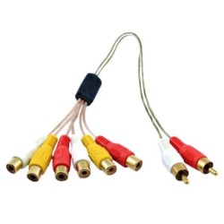 30cm 2 Rca Erkek - 6 Rca Dişi